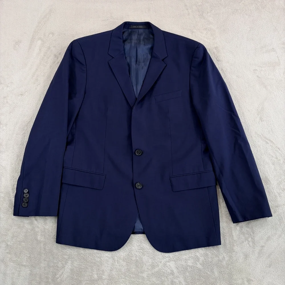 Hugo Boss Huge2/Genius1 Blazer Sport Coat in Navy Italy Reda Super 110's Men 42R